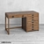 Modern Printmaker Oak Desk 3D model small image 1