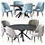 Elegant Dining Set: Ralf Table & Cliff Chair 3D model small image 1