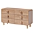 Retro-mod Oak 6-Drawer Dresser 3D model small image 1