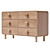 Retro-mod Oak 6-Drawer Dresser 3D model small image 3