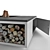 Modern Square Fire Pit with Storage Shelf - Scale Cubbi 3D model small image 3