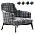 Comfy Fabric Armchair with Armrests 3D model small image 1