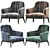 Comfy Fabric Armchair with Armrests 3D model small image 2