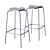 Modern Steel Forcina Bar Stool 3D model small image 5