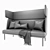 Elegance Velvet Highback Sofa 3D model small image 5