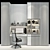 Modern White Cabinet Furniture 3D model small image 2