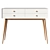 JIMI Console: White MDF, Pine Knob Handles, Birch Legs | 4 Drawers | Wall Mountable 3D model small image 2