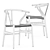 Elegant CH24 Wishbone Chair 3D model small image 5