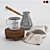 Elegant Espresso Coffee Set 3D model small image 1