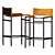 Elegant Rea Stool with Leather Seat 3D model small image 1