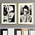 Elegant Art Frame A74: 6 Material Options, 50x70 cm 3D model small image 3