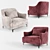 Elegant Gray Velvet Armchair 3D model small image 4