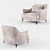 Elegant Gray Velvet Armchair 3D model small image 5