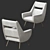 Modern White Armchair with Sleek Design 3D model small image 1