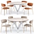 Cartesio Dining Table & Fifties Dining Chair Set 3D model small image 1