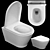 Lavinia Boho Rimless Wall Toilet 3D model small image 1