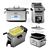 Delonghi 3-Piece Appliance Set: SlowCooker & Fryer 3D model small image 1