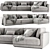 Elegant Katarina Chaise Longue Sofa 3D model small image 1