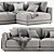 Elegant Katarina Chaise Longue Sofa 3D model small image 2