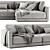 Elegant Katarina Chaise Longue Sofa 3D model small image 3