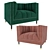 Luxurious Nicole Miller Velvet Sofa 3D model small image 2