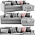 West Elm Harris Chaise: Modern Comfort for Your Home 3D model small image 1