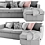 West Elm Harris Chaise: Modern Comfort for Your Home 3D model small image 2