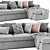 West Elm Harris Chaise: Modern Comfort for Your Home 3D model small image 3