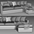 West Elm Harris Chaise: Modern Comfort for Your Home 3D model small image 5