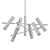 Sleek Rainer Black Chandelier 3D model small image 2