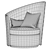 Elegant Beige Armchair: Camille 3D model small image 5