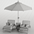 Coastal Retreat 5-Piece Outdoor Lounge Set 3D model small image 5