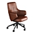 Luxury Leather Lowback Chair 3D model small image 4