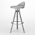 Metallic Leather Bar Stool Trio 3D model small image 3