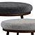 Luxury Round Leather Ottoman by Strick & Bolton 3D model small image 2