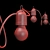 Customizable Garland Red: 5m Length, 10 E27 Sockets 3D model small image 3