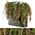 Rustic Black Concrete Pot Set with Indoor Plants 3D model small image 1