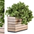 Rustic Wood Box With Outdoor Trees 3D model small image 2