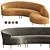 Elegant Serpentine Sectional Sofa 3D model small image 3