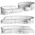 Elegant Serpentine Sectional Sofa 3D model small image 4