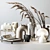 Elegant Ceramic and Phragmites Decor Set 3D model small image 5