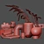 Elegant Ceramic and Phragmites Decor Set 3D model small image 6