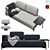 Contemporary Modern Sofa 3D model small image 1