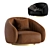 Elegant Swivel Leather Chair: Brice by Eichholtz 3D model small image 1