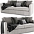 Modern West Elm Harris Sofa 3D model small image 3