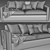 Modern West Elm Harris Sofa 3D model small image 4