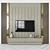 Modern TV Wall Unit with 55" Screen 3D model small image 1