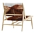 Rustic Teak Armchair in Goatskin 3D model small image 2