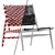 Rustic Teak Armchair in Goatskin 3D model small image 5