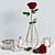 Elegant Red Rose Decor Set 3D model small image 1